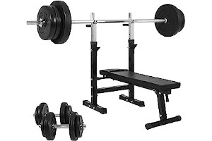 Banco Con Pesas Y Barra